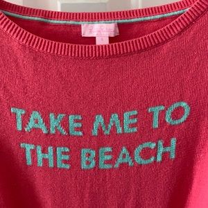 Pink Lilly Pulitzer Take Me To The Beach Crweneck